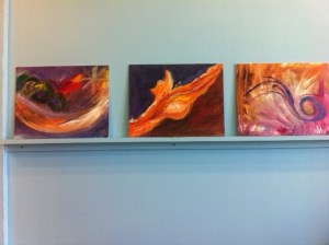 Another method of renewal - Expressive Art, led by my friend and artist Lynn Rosario of Art Answers. This is the art that graces our studio.